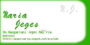 maria jeges business card
